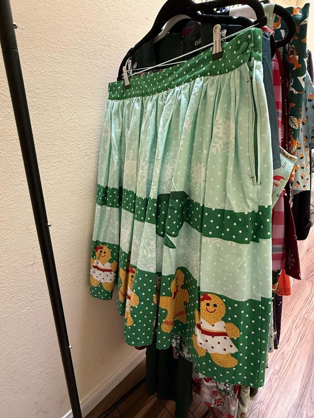 Unique Vintage Gingerbread Christmas Print Skirt Size 2XL